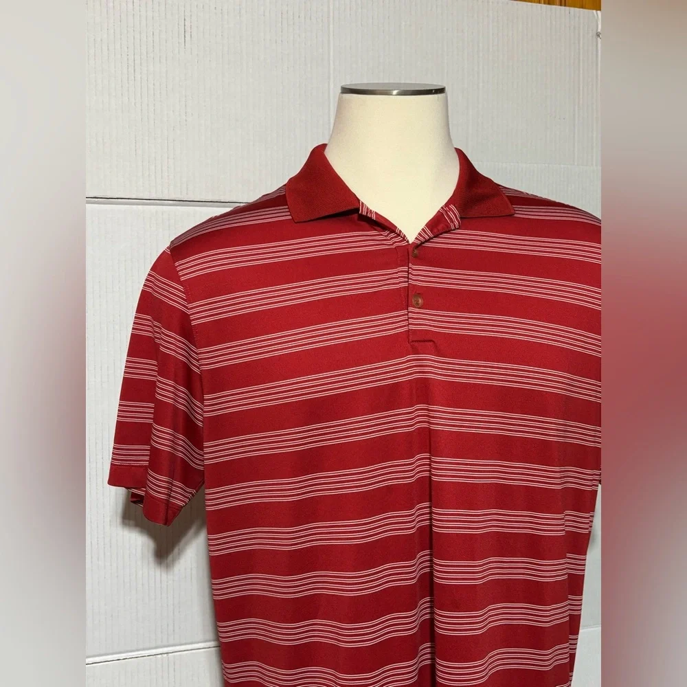 Nike Golf Tour Performance Dri-FIT Polo Size XL - Salmon & white 31” L 23” p2p